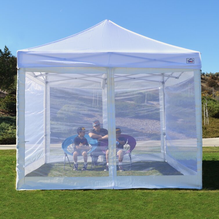 Pop up outlet canopy with sides